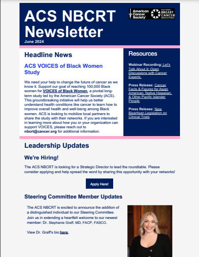 A screenshot of the June newsletter first page